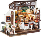 Rowood Coffee Miniature House Kit, Mother's Day DIY Miniature Dollhouse Kits by RowoodAssembleArtDecorateLife