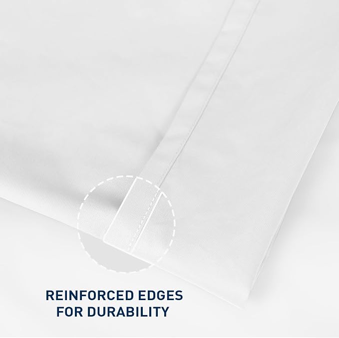 Twin/Twin XL Size Flat Sheet 2 Pack, 100% Cotton Percale Flat Bed Sheet - Image 3