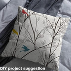 Feelyou Tree Branches Upholstery Fabric by The Yard, Nature Cute Birds - Image 5