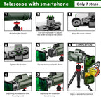 40X60 Monocular Telescope with Smartphone Holder& Tripod, High Power - Image 7