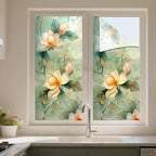 IVN Privacy Window Creamy Magnolia Branch Decorative Window Cling Stained Glass - Image 5