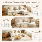 iLAND Dollhouse Furniture Sectional Dollhouse Couch Set White Velvet Sofa - Image 3