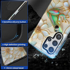 for Samsung Galaxy S25 Ultra Case, Stained Glass Frog Flowers Pattern Glossy 2 - Image 4