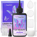 HeyClear 100g UV Resin kit -Super Clear, Hard Premixed and Fast Curing by HeyClearResin