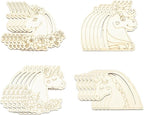 24 Pcs Unfinished Wood Unicorn Cutouts Wood Frame Embellishments by URURLIFEHALL