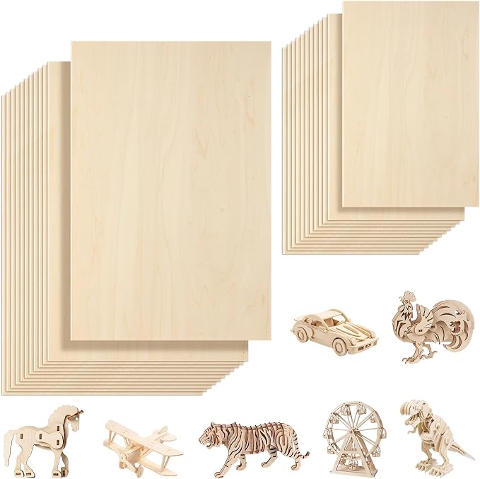 SiliFine 8x12+12x18 Inch 24 Pack Basswood Sheets by SiliFine