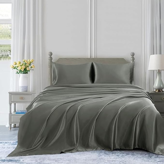 Homiest Luxury Dark Grey Satin Top Sheet - Image 5