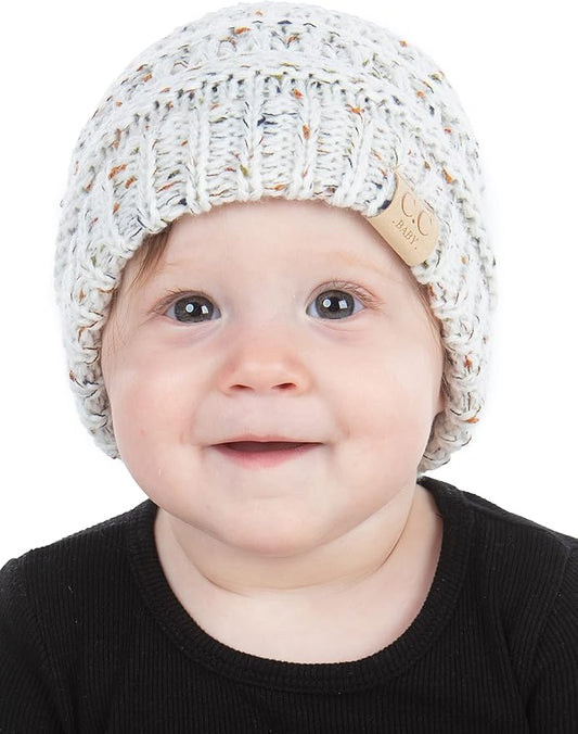 Funky Junque Baby Winter Hat – Cute Newborn Hats, Cozy Warm Infant Beanie, Soft Knit Stocking Stuffer for Babies 0–12 Months