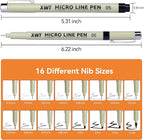 16pcs Fineliner Micro Drawing Art Pens, Watercolor, Calligraphy, and Detail - Image 8