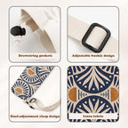 Art Deco Blue and Orange Sun Mahjong Mat Bag - Image 3