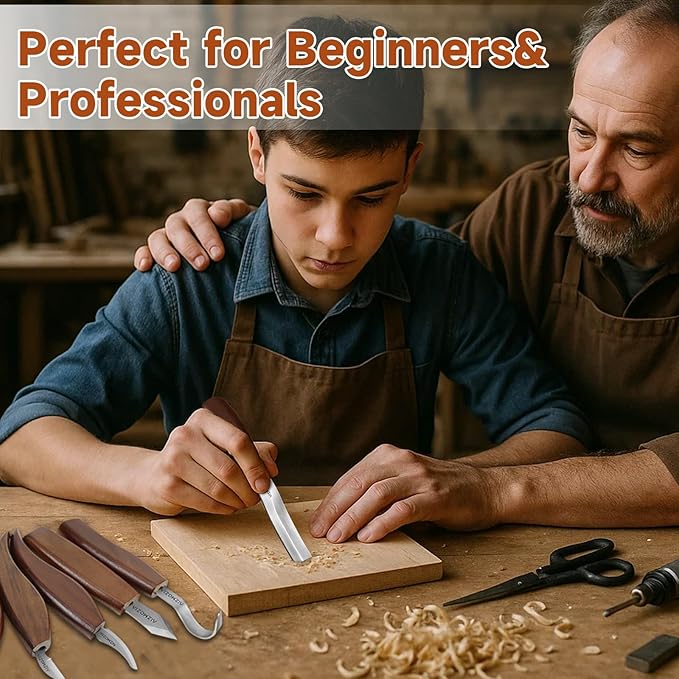 Wood Carving Kit, Professional Whittling Knife Set, Wooden Hand Knives - Image 2