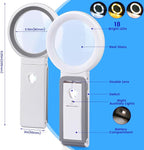 Magnifying Glass with Light and Stand, Foldable Handheld Magnifying Glass 18 - Image 5