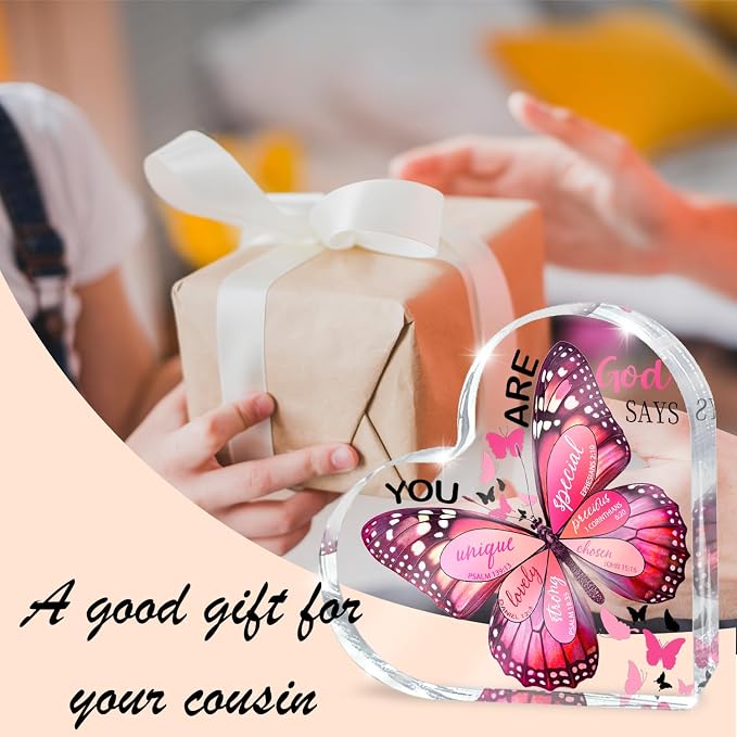 Christian Gifts for Women, 4 Inch Butterfly Acrylic Keepsake, Inspirational - Image 5