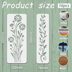INFUNLY 16Pcs Leaf Vine Painting Stencil - Image 2