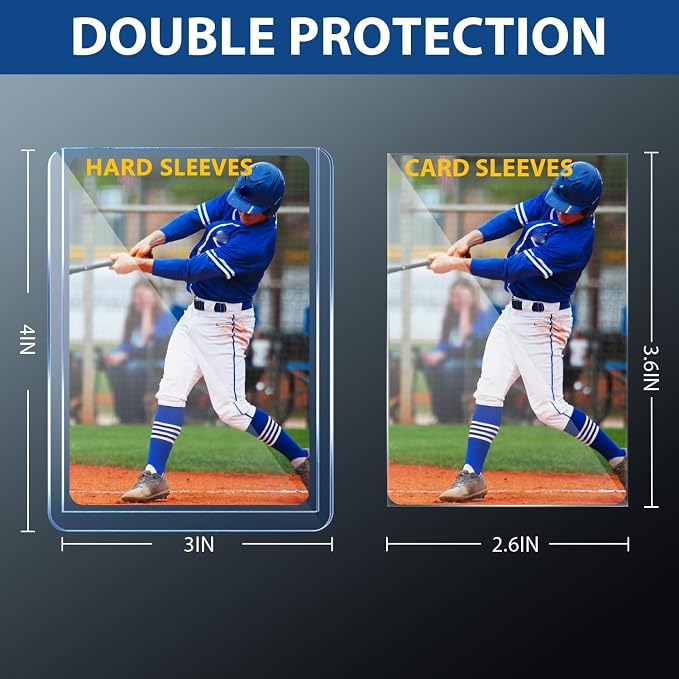 1000 Hard Plastic Card Sleeves, Premium Baseball Card Protectors, Sports Game - Image 3