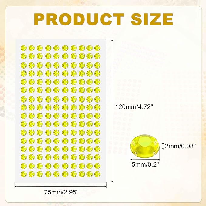 HARFINGTON 5 Sheet/800pcs Rhinestone Adhesive Stickers Self Adhesive Acrylic - Image 2