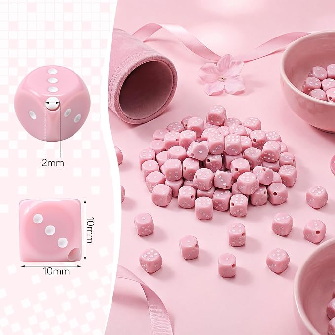 Ferreve 90 Piece Acrylic Dice Beads 10mm Dice Beads Bulk, Casino Games Birthday - Image 5