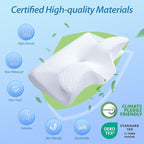HOMCA Memory Foam Cervical Pillow, 2 in 1 Ergonomic Contour Orthopedic Pillow - Image 6