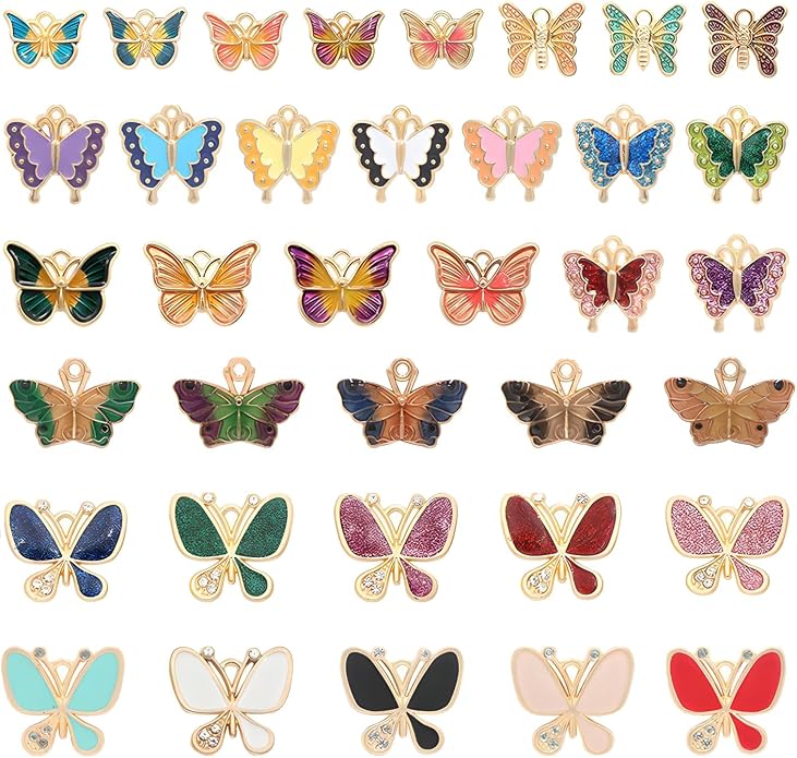Bulk Gold Enamel Charms for Jewelry Making, Colorful Metal Charms Pendant for by stino