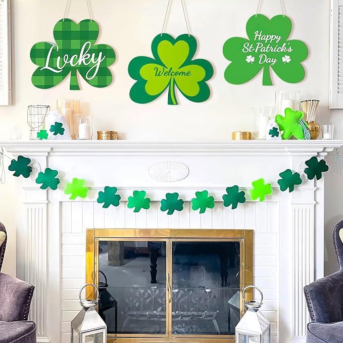 Large Size 12" Wooden Shamrock Ornaments to Paint, St. Patrick's Day Decoration - Image 2