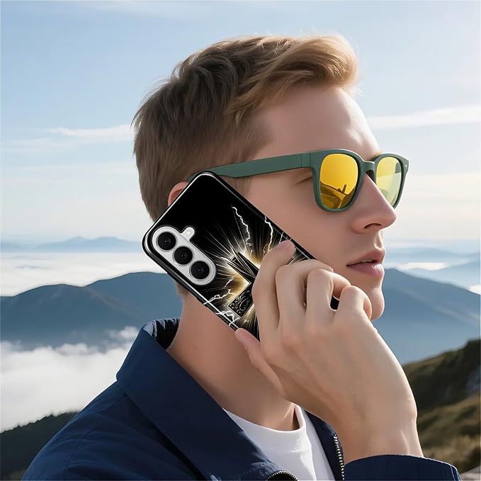 for Samsung Galaxy S26 Case, Cool Cross Pattern Glossy 2 in 1 Shockproof Bumper - Image 7