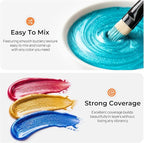 Nicpro 12 Colors Iridescent Acrylic Paint Set, 1 oz/30 ml Chameleon Metallic - Image 4