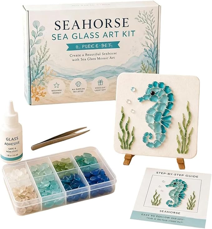 DIY Sea Glass Mosaic Art Kit-Ocean Themed Craft Kit by Unknown
