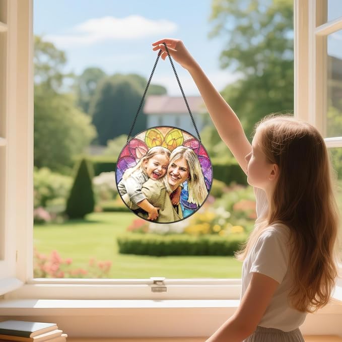 Personalized Stained Glass Suncatcher, Custom Photo Stained Glass Window - Image 5