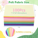 Tegeme 100 Pcs 8 x 12 Inches Felt Fabric Sheet - Image 3