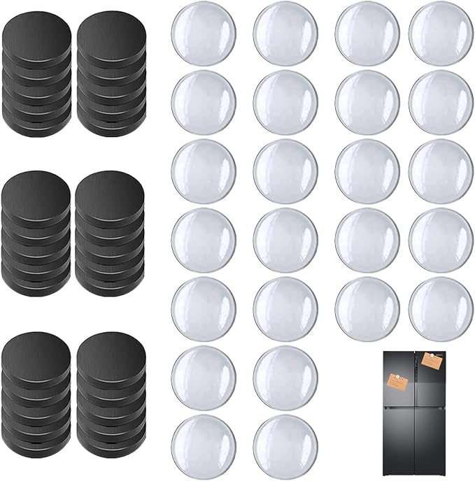 48Pcs Transparent Glass CabochonsMagnets by MFCGHXR