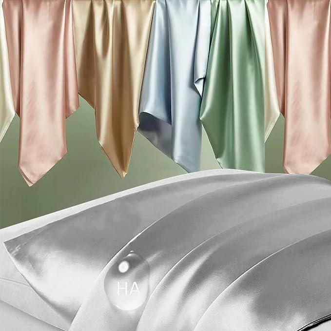 Silk Pillowcase 2 Pack, Mulberry Silk Pillow Cases Queen Size Set of 2 - Image 2