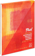Fluid Watercolor Paper Fold Over Pad, 11 x 15 inches, 20 White Sheets 140 lb by SpeedballArt