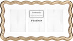 3-2x3'' Gold Heavy-Duty Zinc Alloy Picture Frames, Wave Design Gold plated by GorYeeFine