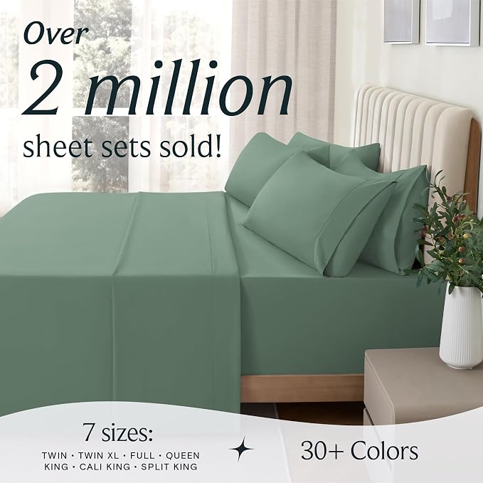 LuxClub 4 PC Full Sheet Set, Breathable Luxury Bed Sheets, Deep Pockets 18" - Image 7