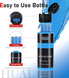 HUAL Acrylic Paint Set With 5 Brushes, 24 Colors - Image 5
