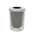 COATEDOUTDOORFURNITURE RFT-P-TXTGRY Heavy Duty Round Trash Receptacle with Flat Top, Liner Included, 32 Gallon, Textured Grey, Made in America