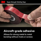 3M Super-Strength Molding Tape, 1/2 in x 15 ft, High Strength Double-Sided - Image 9