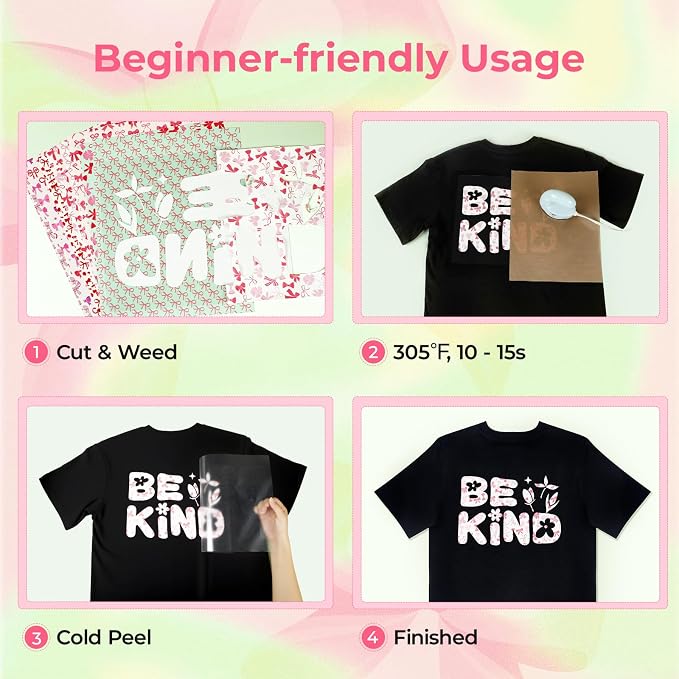 HTVRONT Pink Bow Heat Transfer Vinyl - Image 5