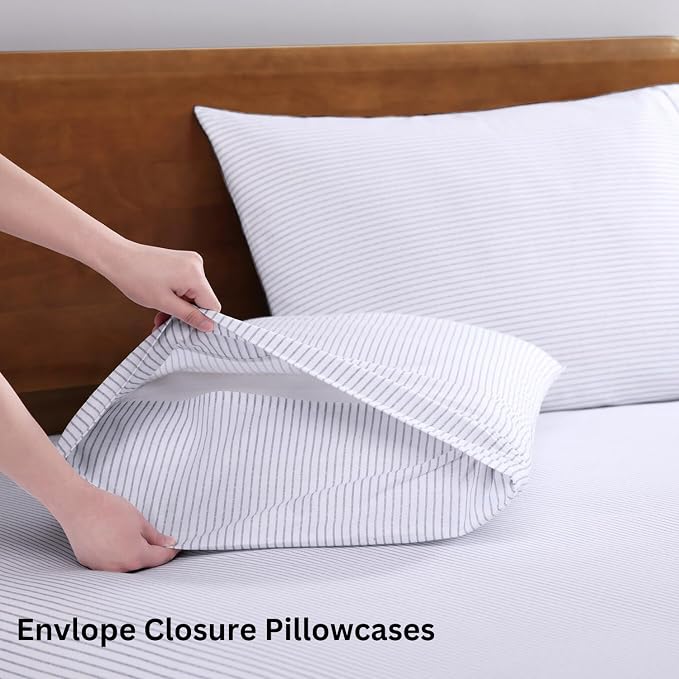 LANE LINEN 100% Organic Cotton Twin XL Sheets Set 3-Piece Pure Percale - Image 5