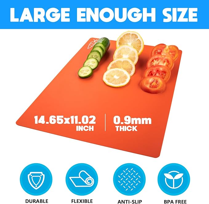 Goodluck 5 Pieces Flexible Cutting Boards, BPA Free Plastic Cutting Boards - Image 2