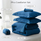 JOLLYVOGUE Queen Comforter Set, Ultra-Soft Bed in a Bag Queen Size 7 Pieces - Image 5