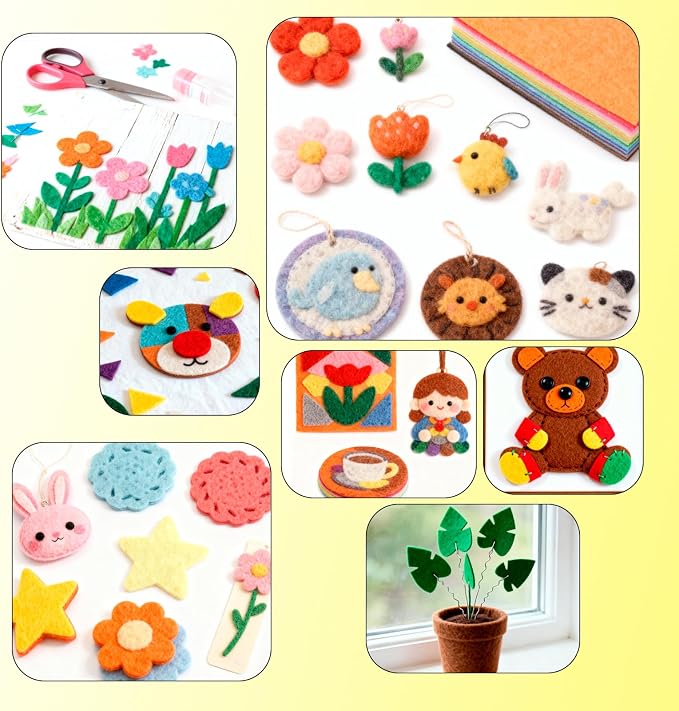 120 Pcs Craft Felt Sheets, 4 x 4 inch Soft Felt Squares - Image 4