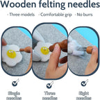 SOCNITC Needle Felting Kit Tools, Wooden Wool Carders, Felt Kit Supplies - Image 3