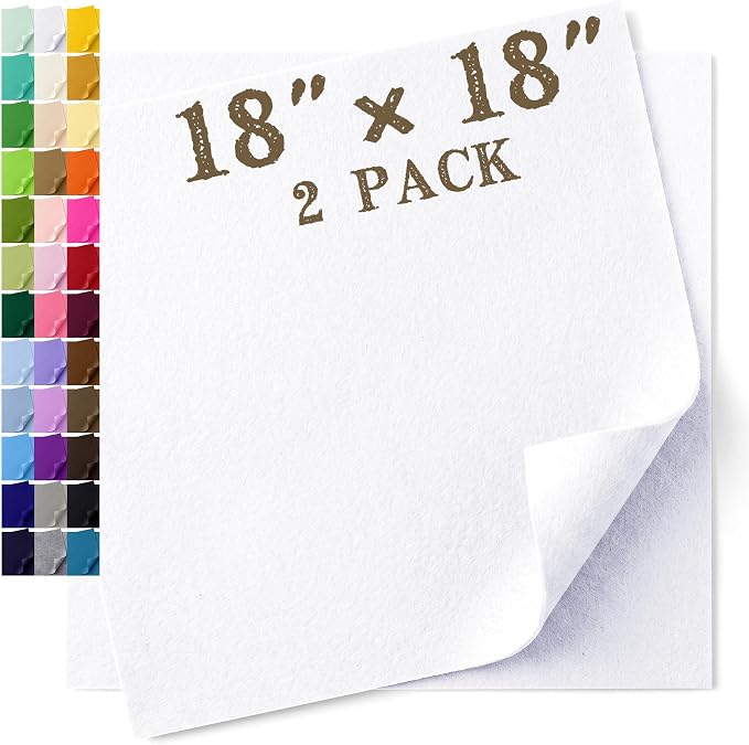 Felt Fabric Sheet 18 x 18 Inch, 1.6mm Thick | Soft and Flexible Nonwoven by MIGLORIA