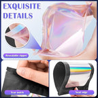 JETMORE 300 Pcs Mylar Bags, Smell Proof Bags Foil Pouch, Holographic Resealable - Image 5