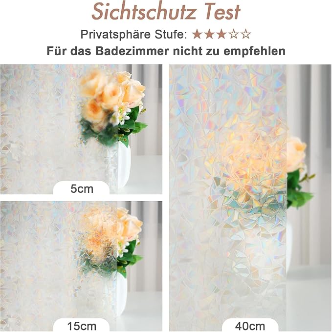 Haton Window Privacy Film, Stained Glass Rainbow Film Decorative Window Clings - Image 8