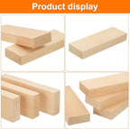 MECCANIXITY 4Pcs Basswood Carving Block, 0.8"x2"x6" Square Wooden Dowels Blocks - Image 4