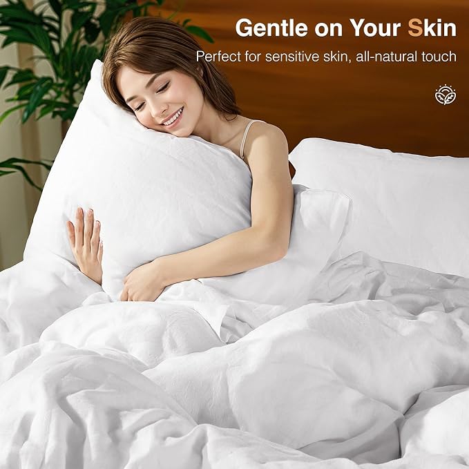 SONORO KATE 100% French Linen Duvet Cover, Soft Breathable - Image 6