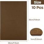 CHRORINE 10 Pcs Brown Felt Fabric Sheets Self Adhesive Felt Sheets 8 x 12 - Image 2