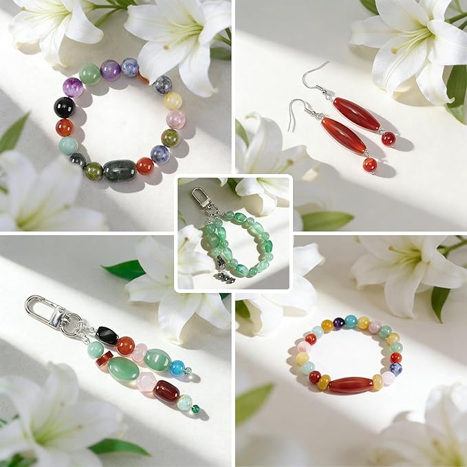 Mixed Natural Stone Beads for Jewelry Making, Colorful Real Stone Beading - Image 5